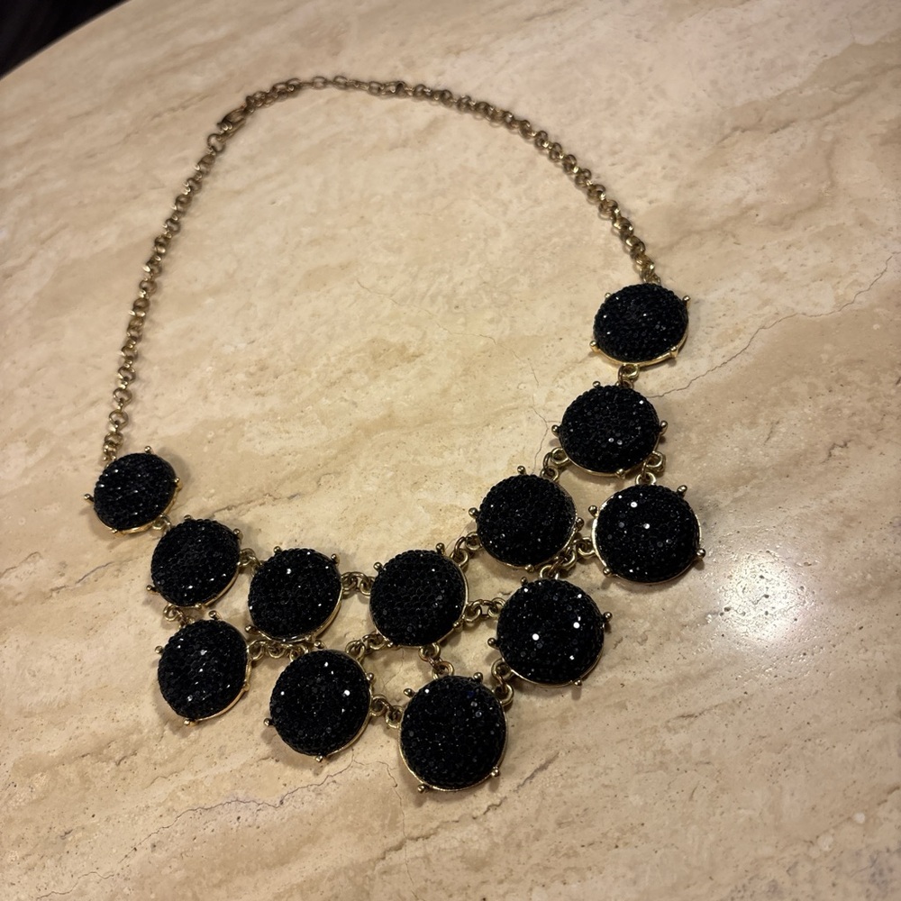 Elegant Black and Gold Statement Necklace